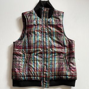 Christopher & Banks black, red, yellow & blue women’s plaid vest. Size small